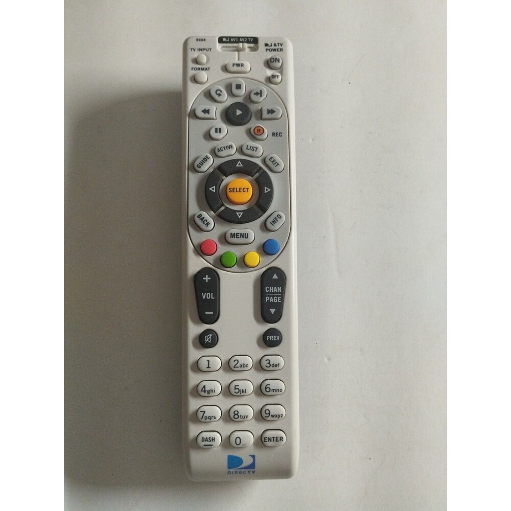 OEM DirecTV RC64 Satellite Universal Remote Control URC2982RG 1-0 - Tested/Works